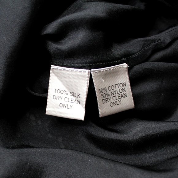 MORGANE LE FAY Black Cotton Lace Skirt Reversible Silk Lined Asymmetrical SZ M - Picture 10 of 12